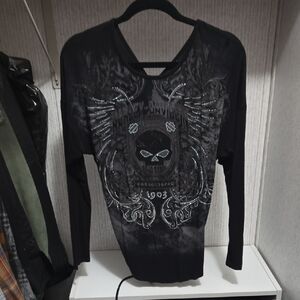 Harley-Davidson Black and Gray Long Sleeve Tee